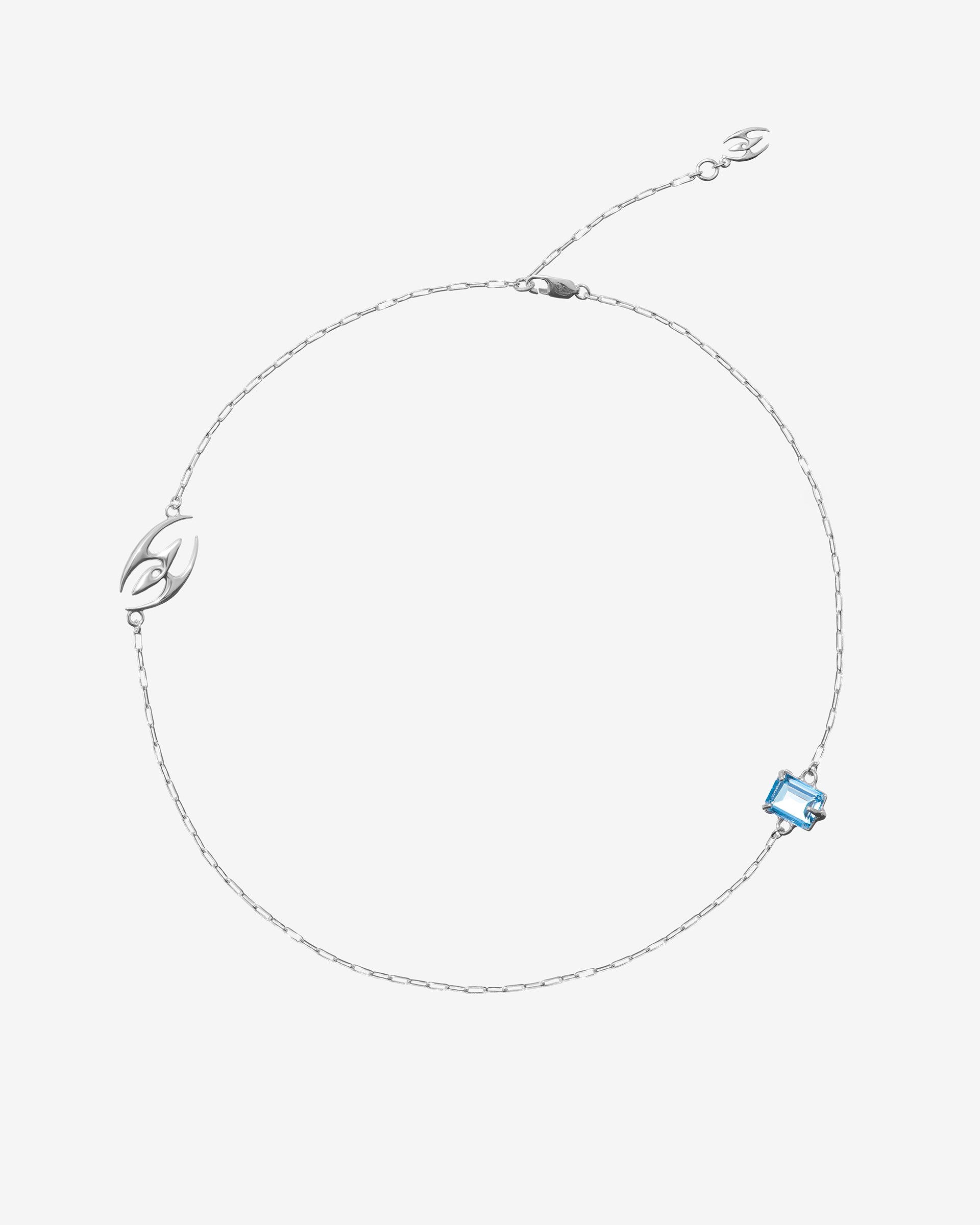 DUO GEMSTONE NECKLACE SILVER.
