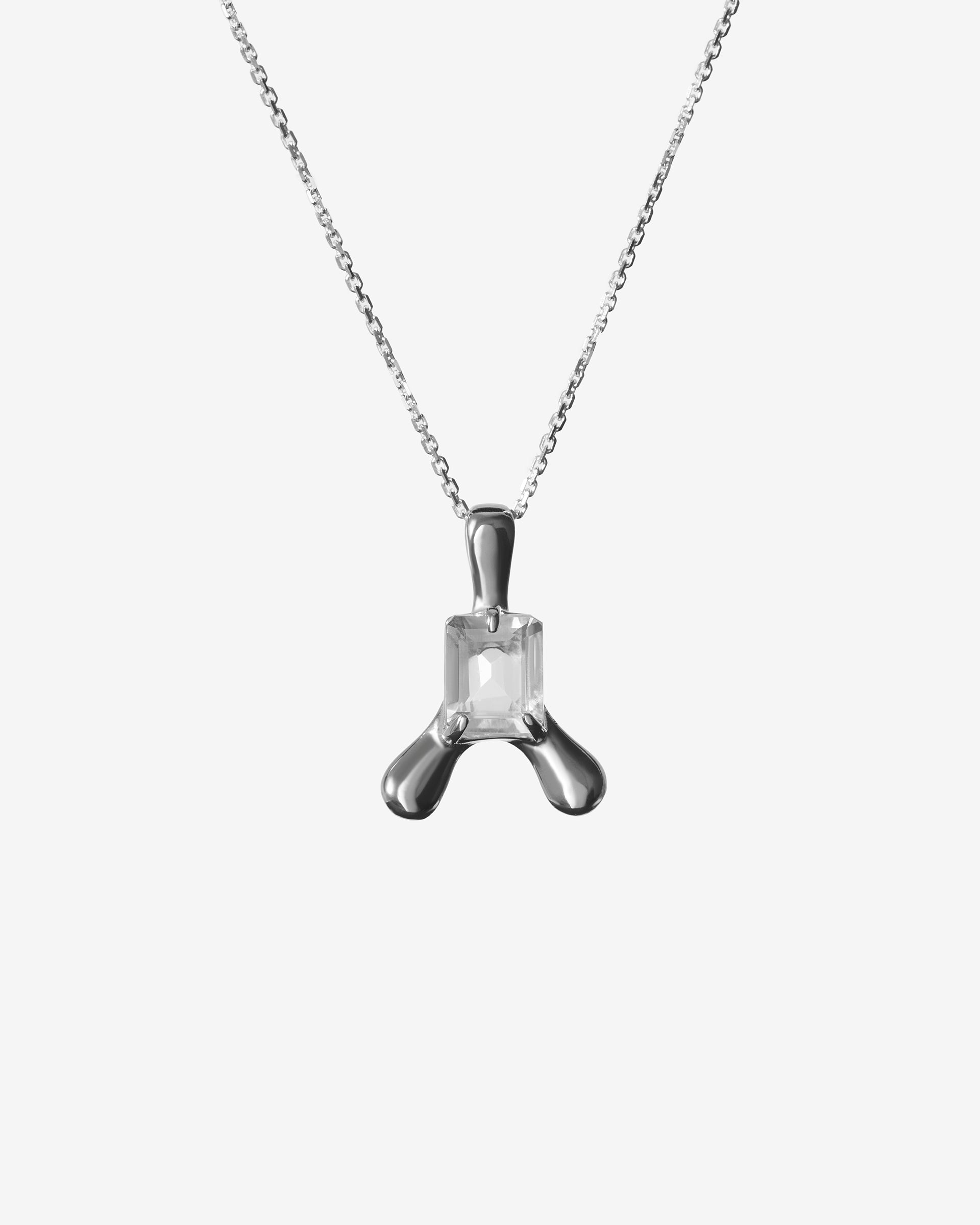 TRIPO White topaz pendant necklace.