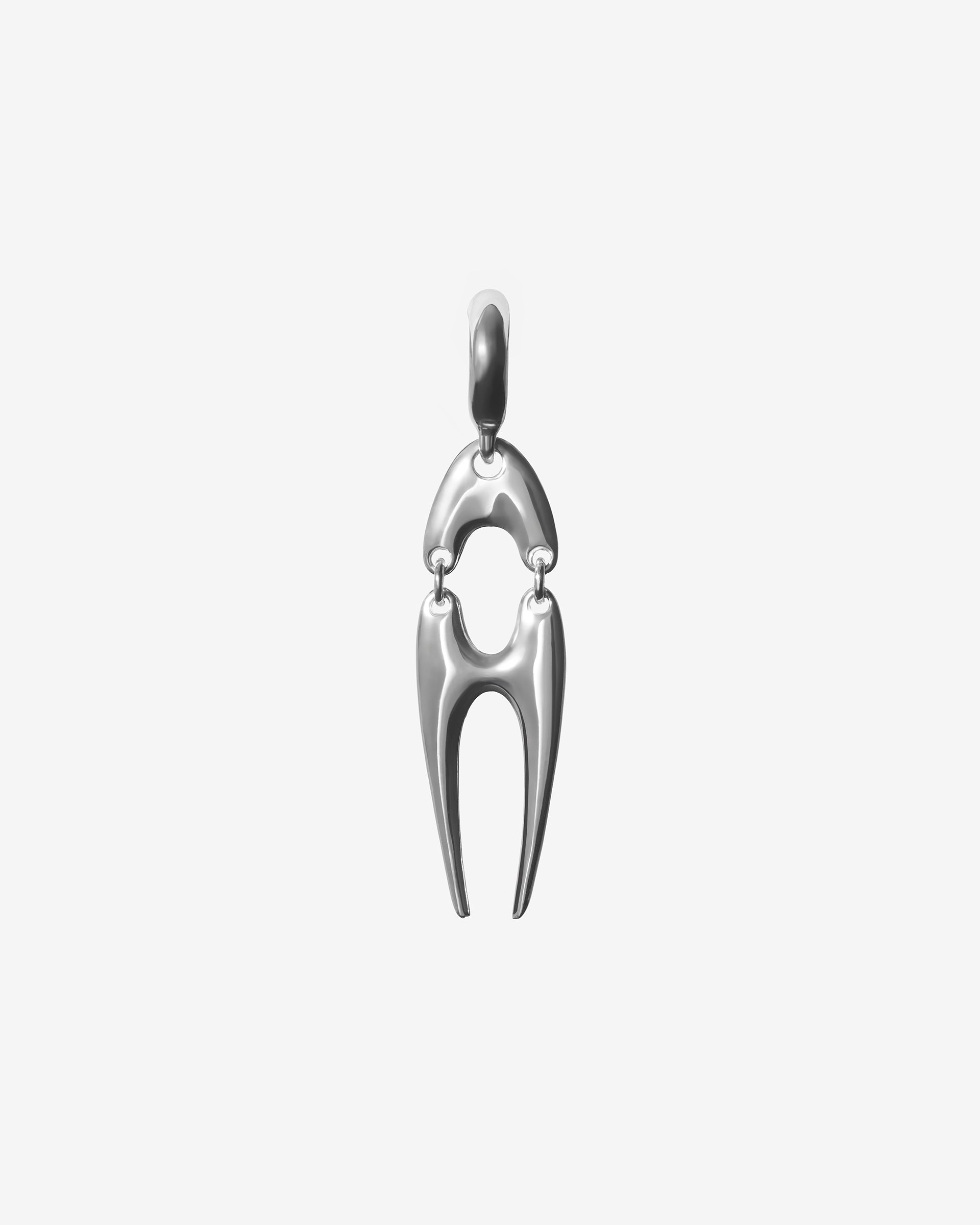 BONE EARRING SILVER.
