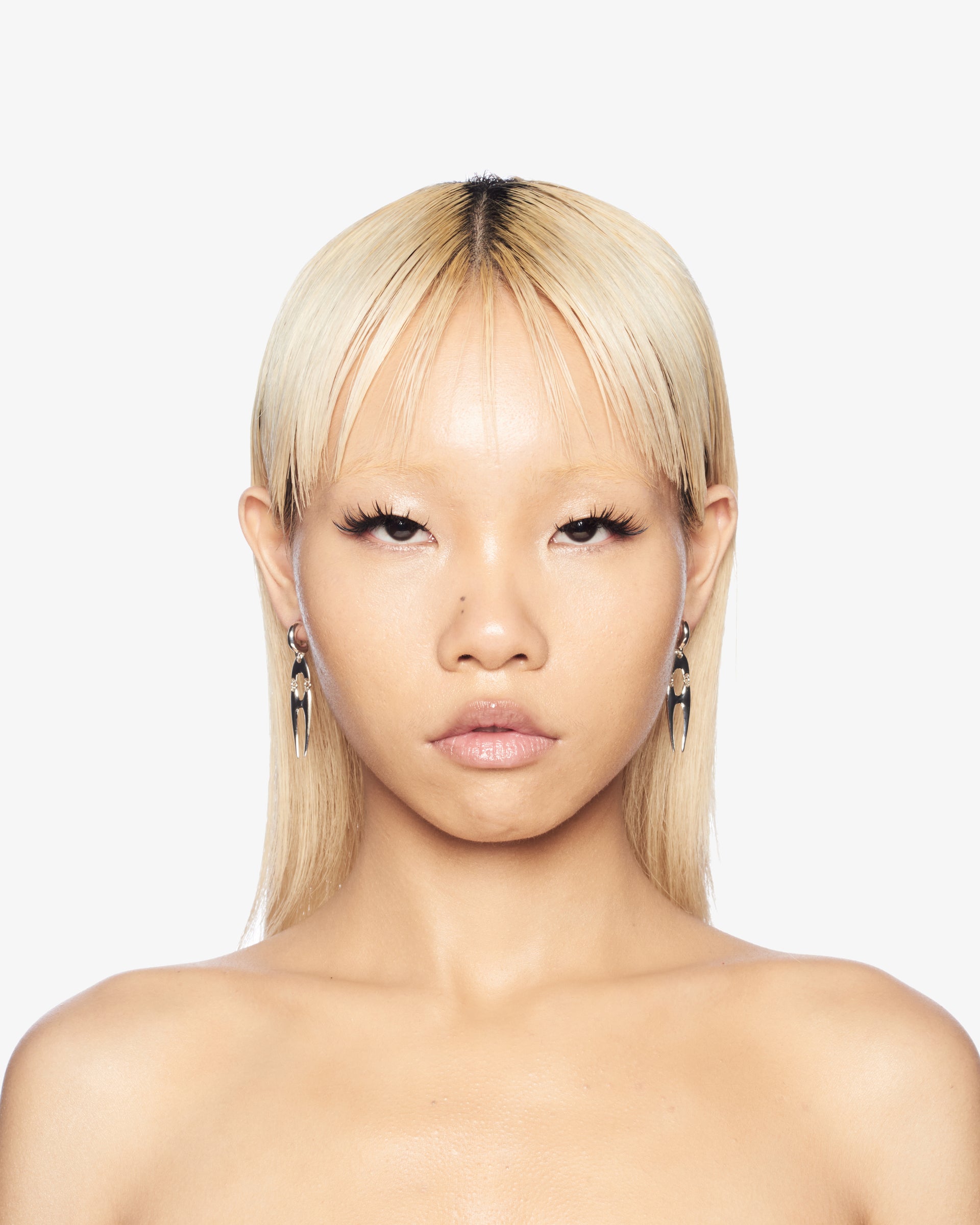 BONE EARRING SILVER.