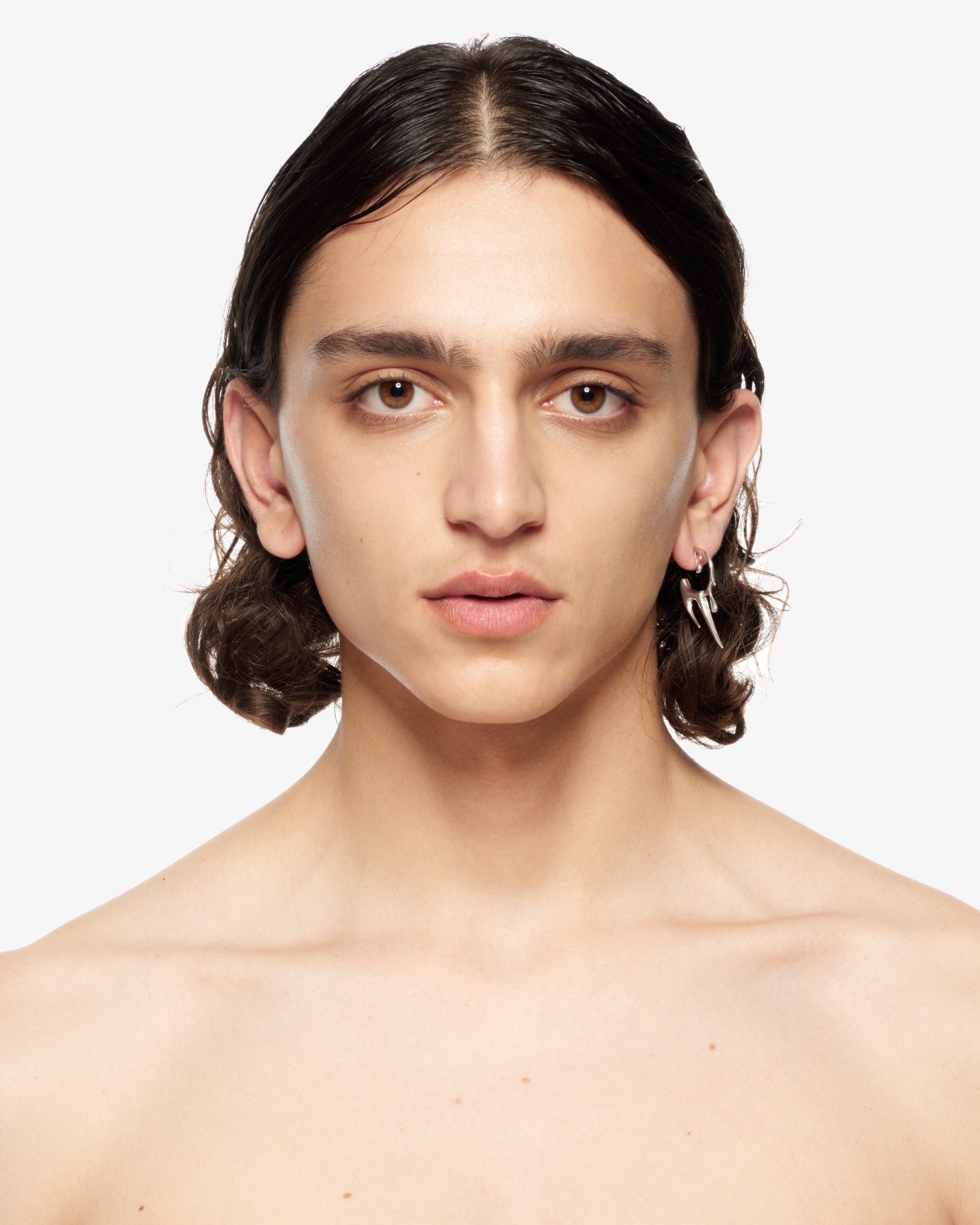 HYBRID LIQUID HOOP EARRING SILVER.