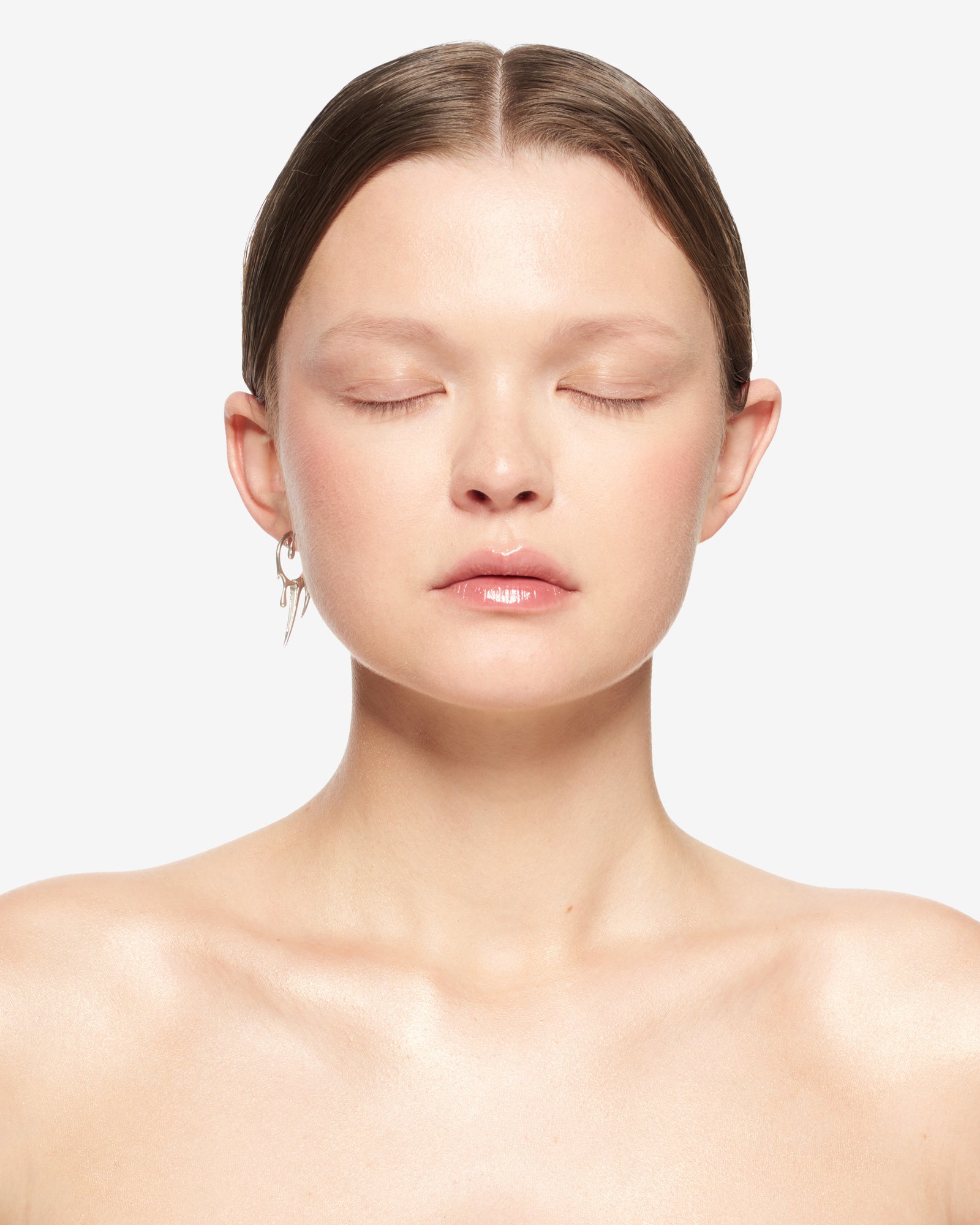 HYBRID LIQUID HOOP EARRING SILVER.