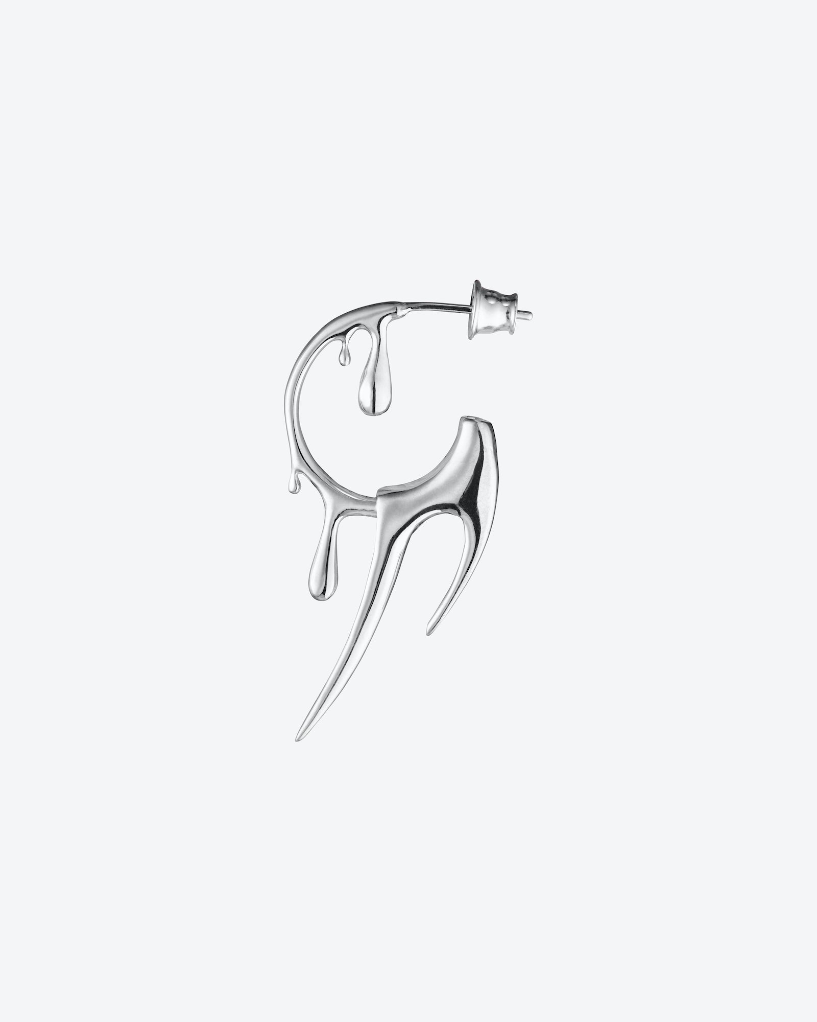 HYBRID LIQUID HOOP EARRING SILVER.