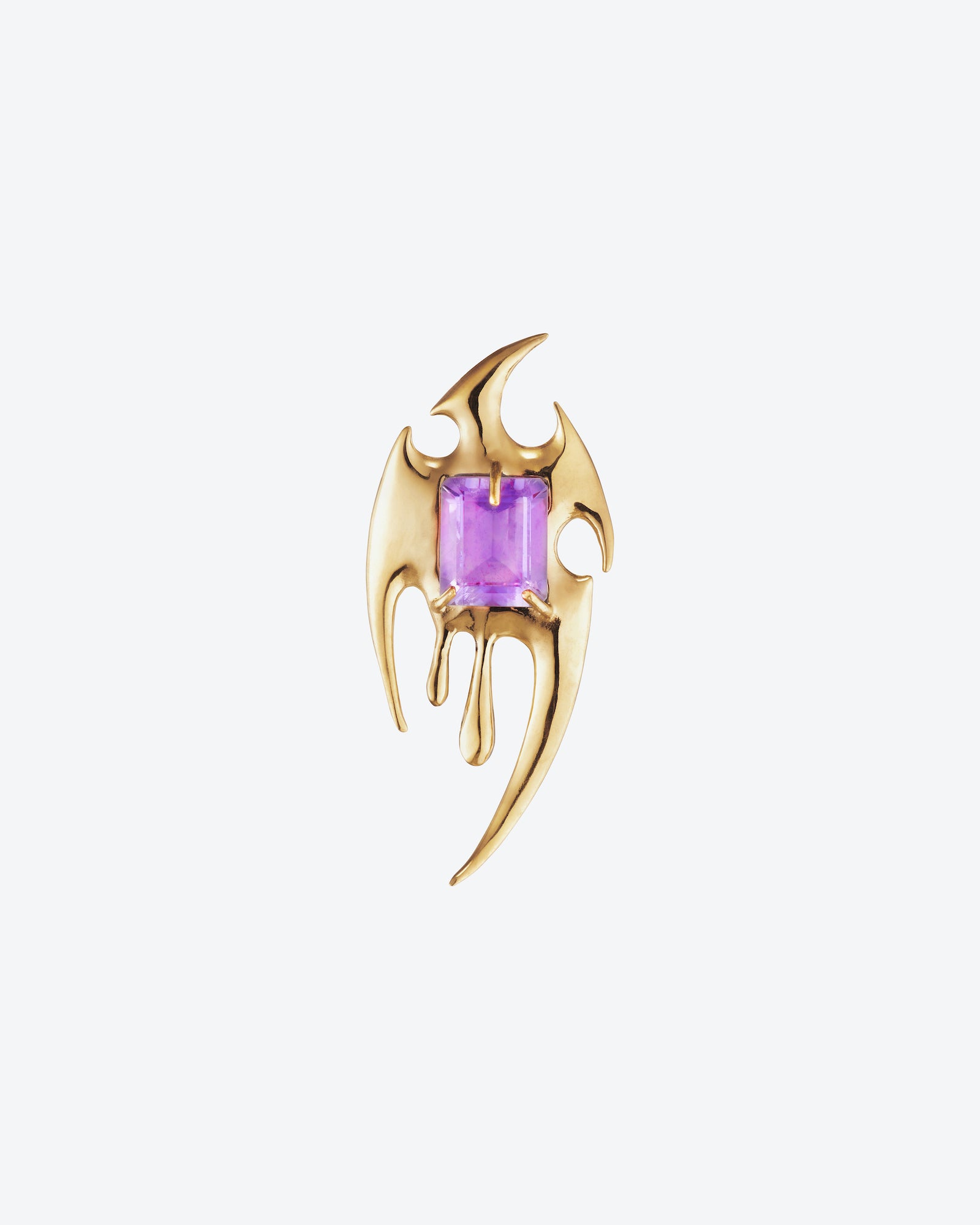 LIQUID BLADE AMETHYST EARRING
