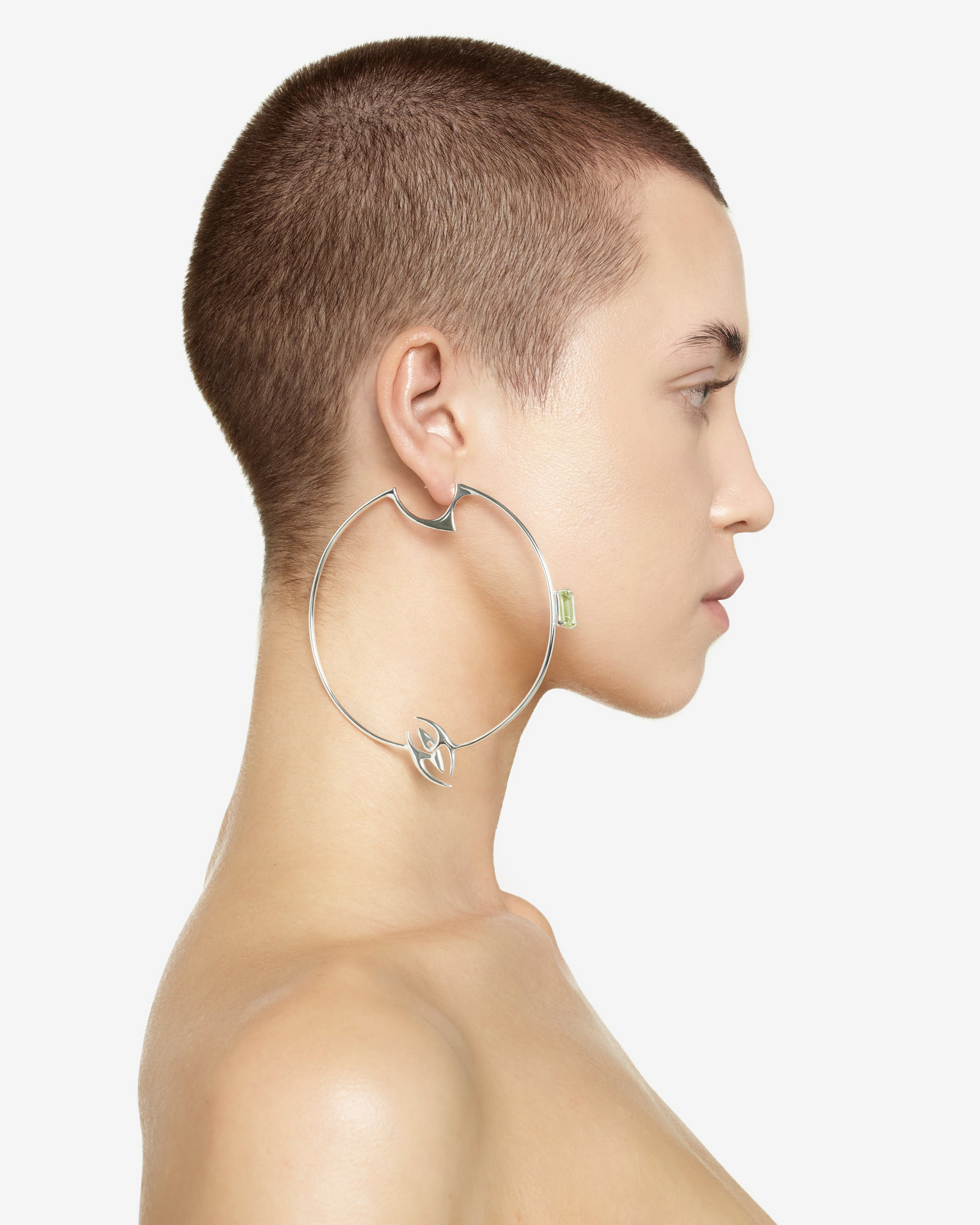 XXL HOOP LIME QUARTZ EARRINGS (PARA)