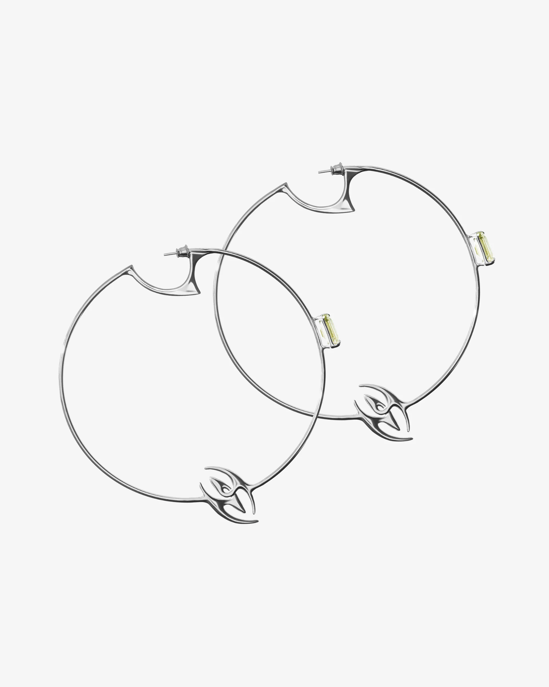 XXL HOOP LIME QUARTZ EARRINGS (PARA)