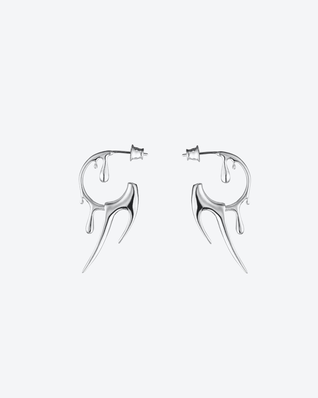 HYBRID LIQUID HOOP EARRING SILVER