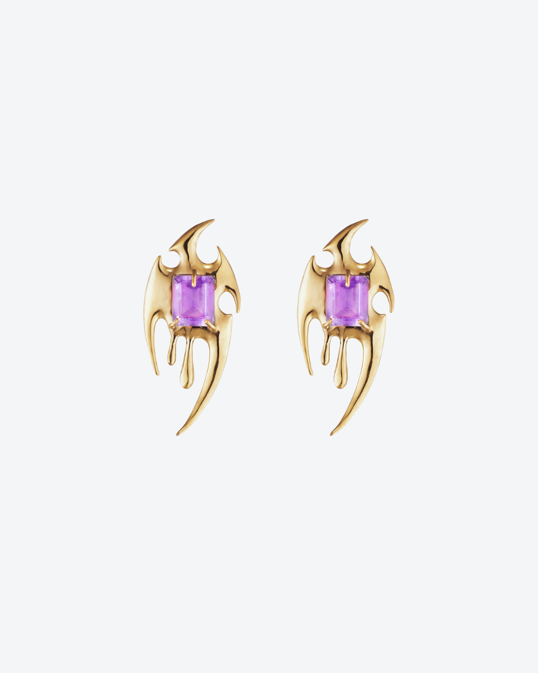 LIQUID BLADE AMETHYST EARRING