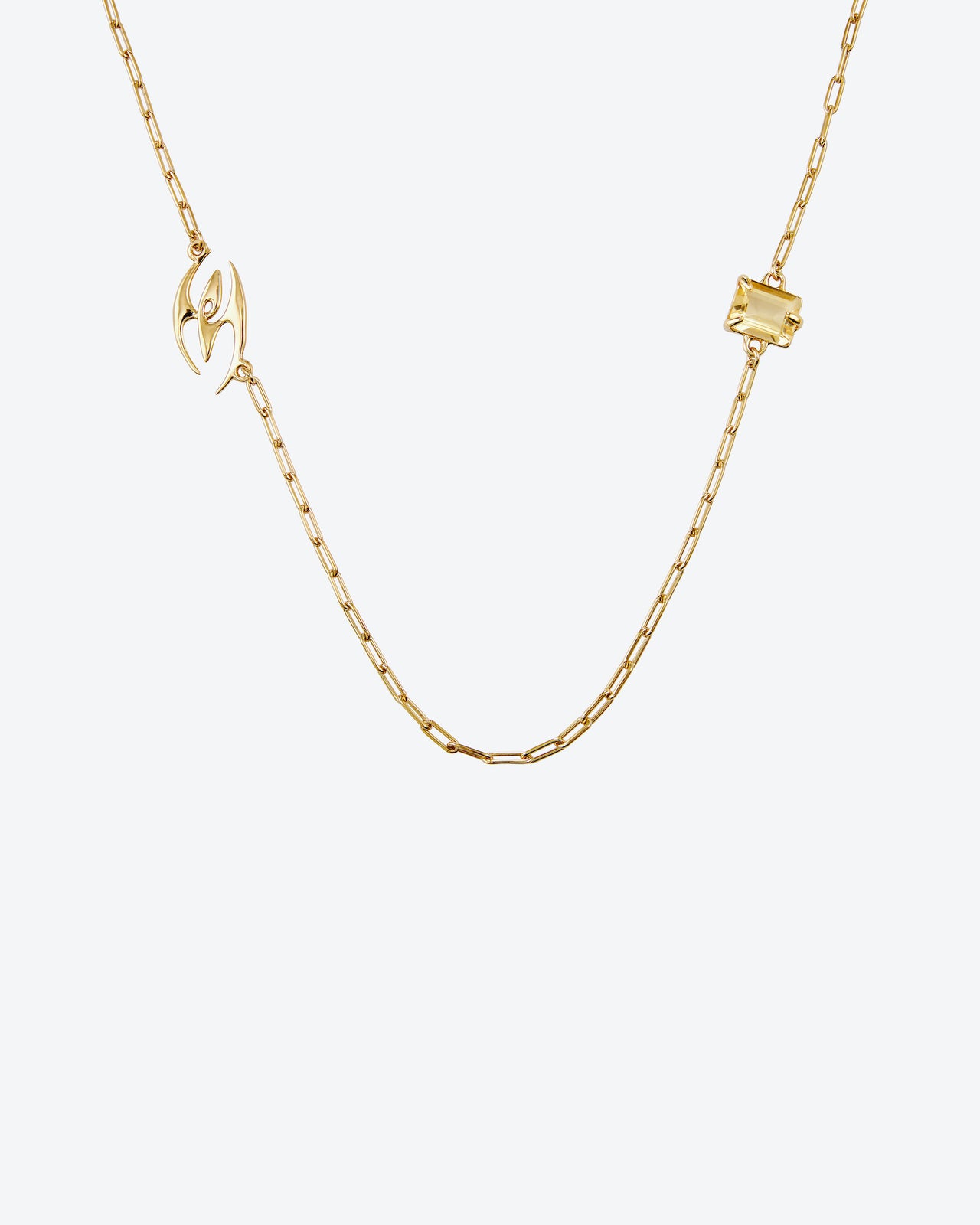 DUO GEMSTONE NECKLACE GOLD